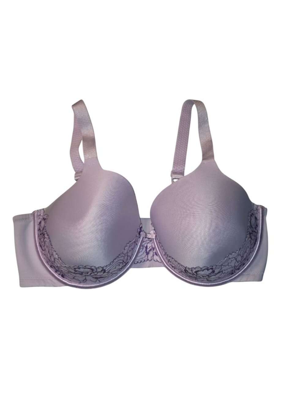 Vanity Fair Lavender Underwire Bra With Lace Accents Size 40D Adjustable Straps
